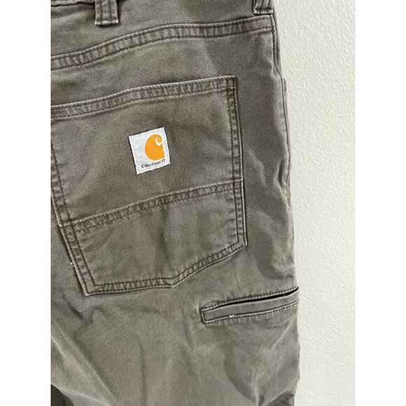 Carhartt Men' 38x30 cargo relaxed fit color dark khaki pants - Picture 5 of 9